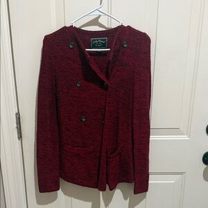 Lucky Brand Women's Burgundy Double-Breasted Blazer